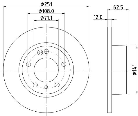 HELLA PAGID Тормозной диск 8DD 355 103-021